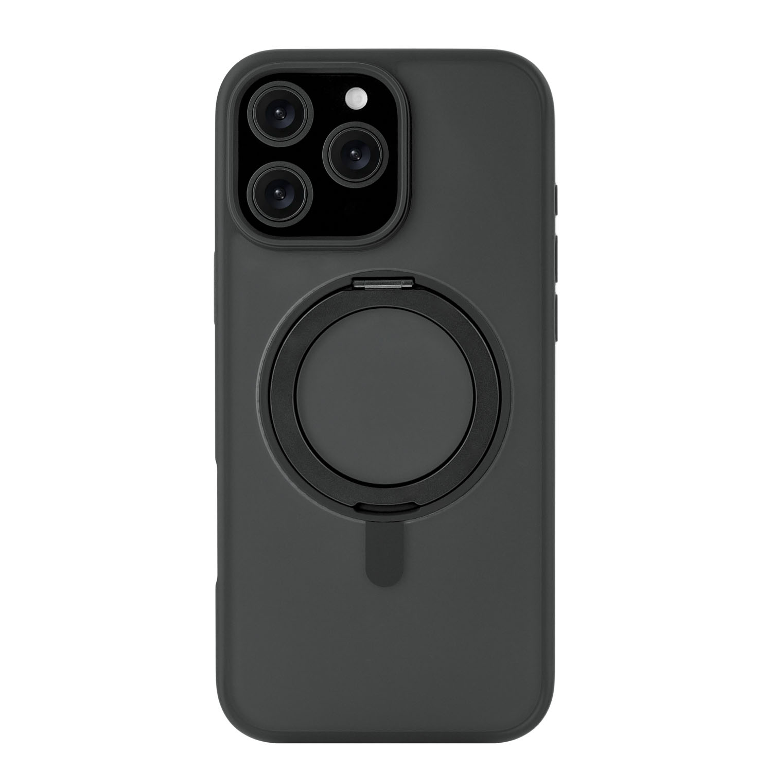 На фото изображено Чехол защитный uBear Clip 360 Mag Case для iPhone 16 Pro Max, с магнитной подставкой, черный