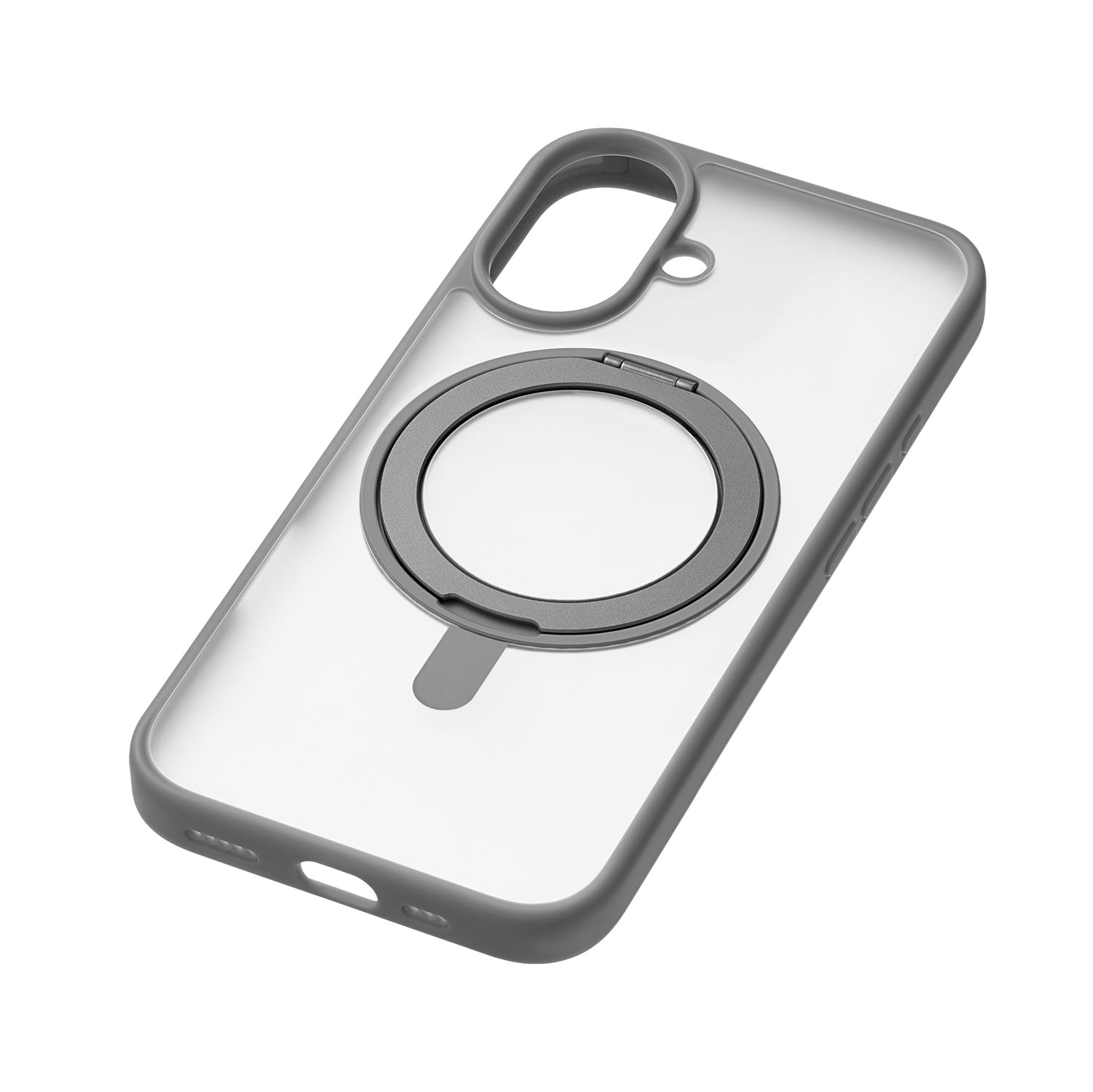 Чехол защитный uBear Clip 360 Mag Case для iPhone 16, с магнитной подставкой, серый