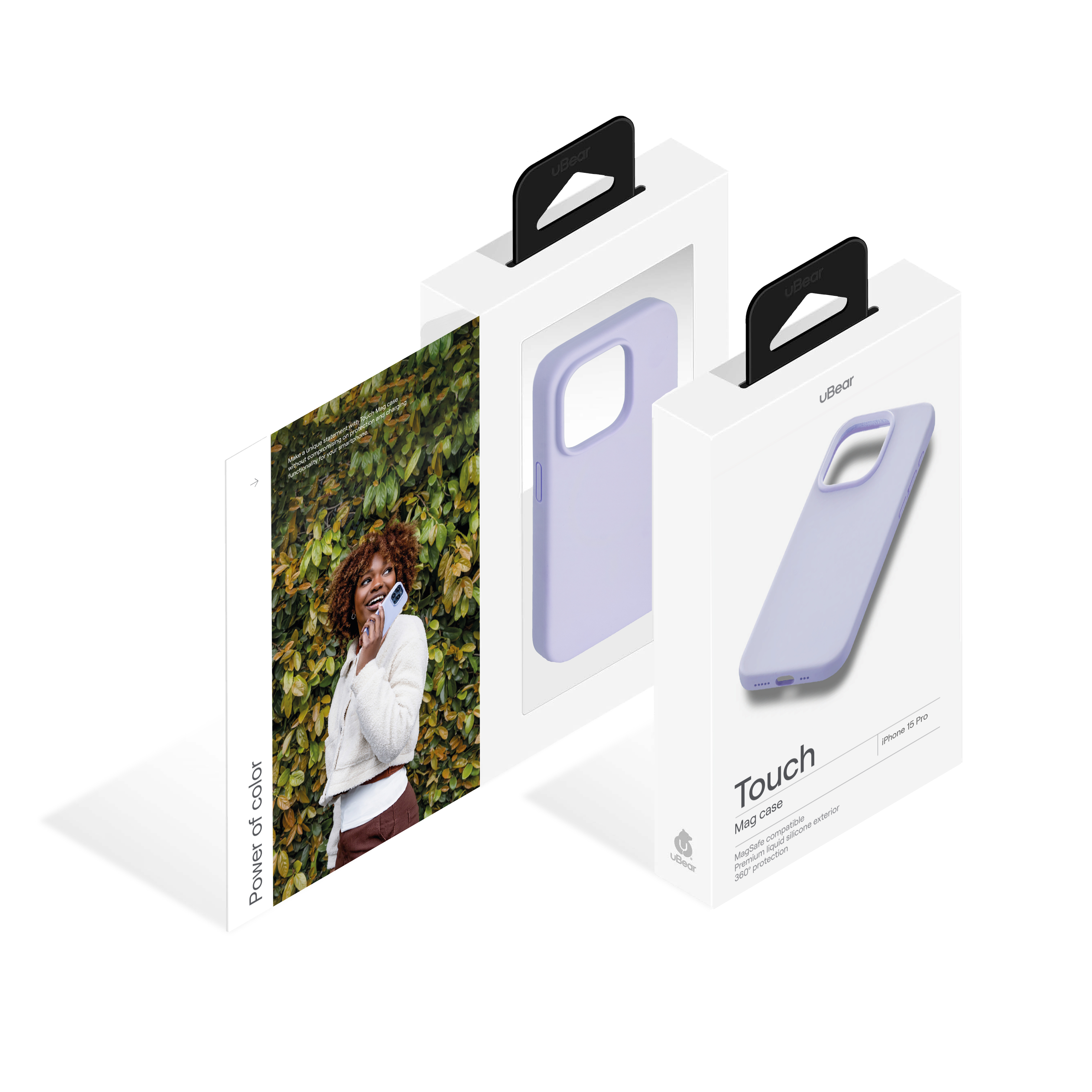 Чехол защитный uBear Touch Mag Case для iPhone 15 Pro, лавандовый