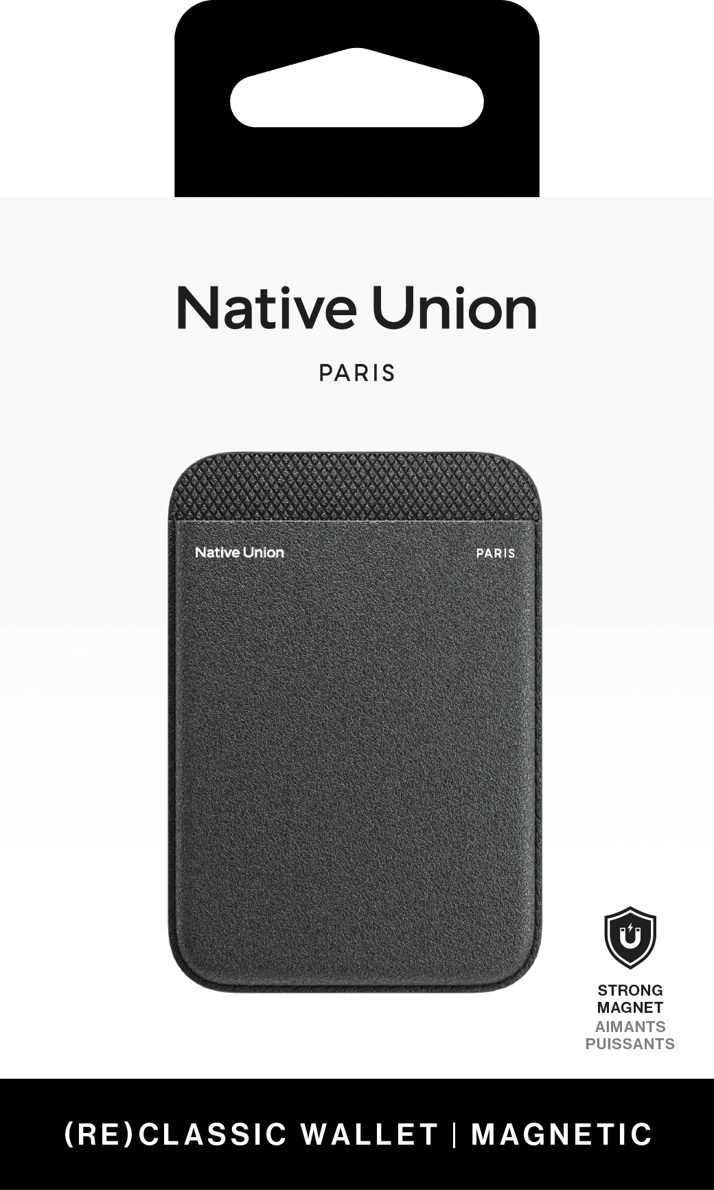На фото изображено Чехол-бумажник Native Union (RE)Classic, черный