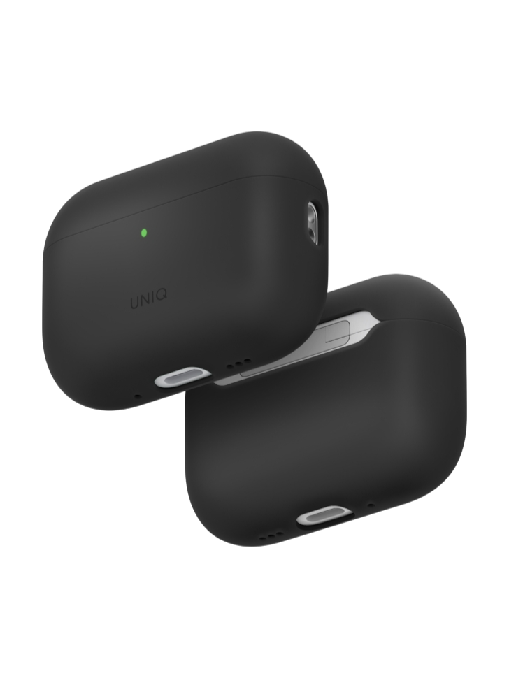 Фото Чехол Uniq LINO для AirPods Pro 3, Charcoal Grey На фото изображено Чехол Uniq LINO для AirPods Pro 3, Charcoal Grey