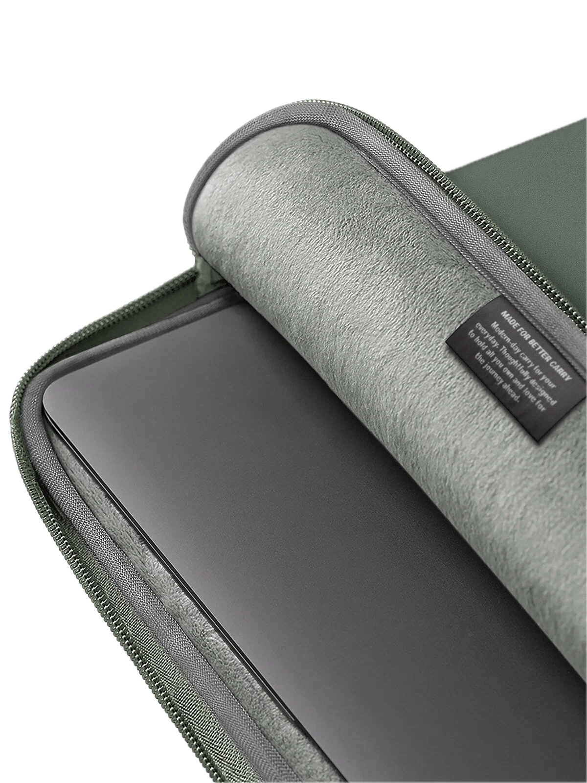 На фото изображено Чехол-сумка Uniq для ноутбуков 14" Cyprus Neoprene, Pewter Green