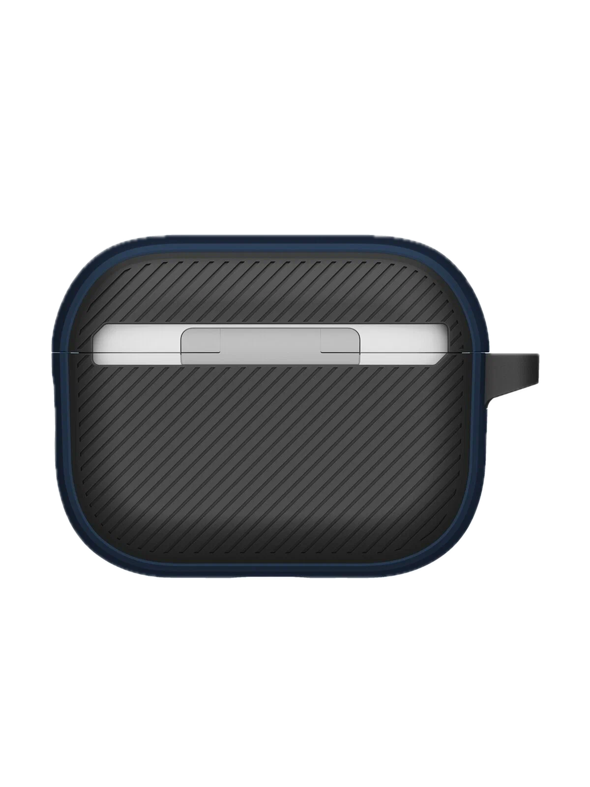 На фото изображено Чехол Uniq CLYDE Lock case для AirPods Pro 3, Royal Blue/Flint Grey