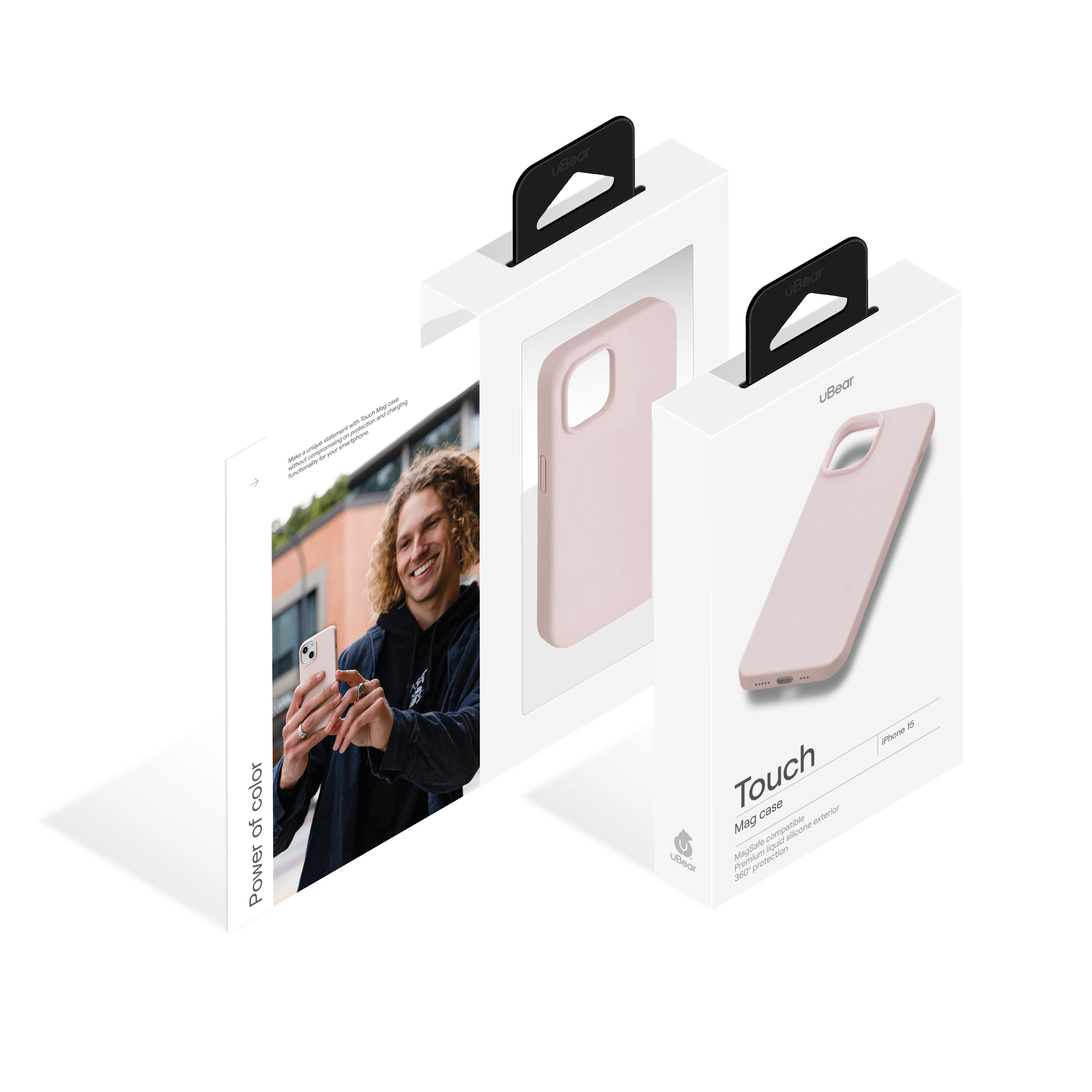 Чехол защитный uBear Touch Mag Case для iPhone 15, розовый