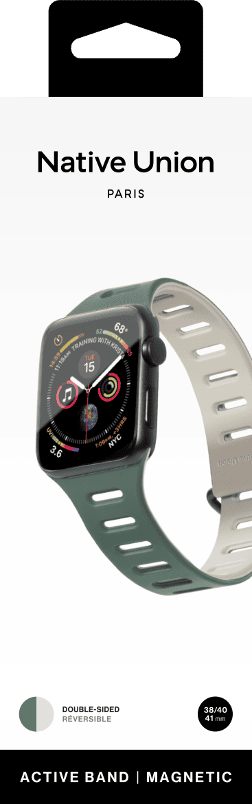 Ремешок Native Union для Apple Watch Magnetic 38/40/41мм, зеленый/серый