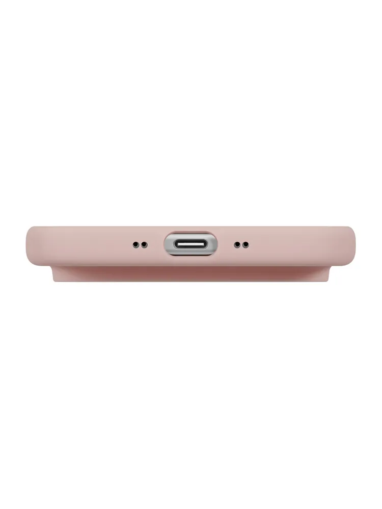 На фото изображено Чехол Uniq Lino MagSafe для iPhone Air, розовый