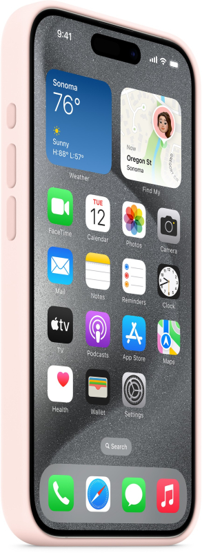 На фото изображено Чехол Apple MagSafe для iPhone 15 Pro, силикон, Розовый