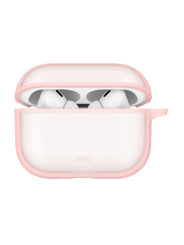 На фото изображено Чехол Uniq Veren для AirPods Pro 3, Pink Haze