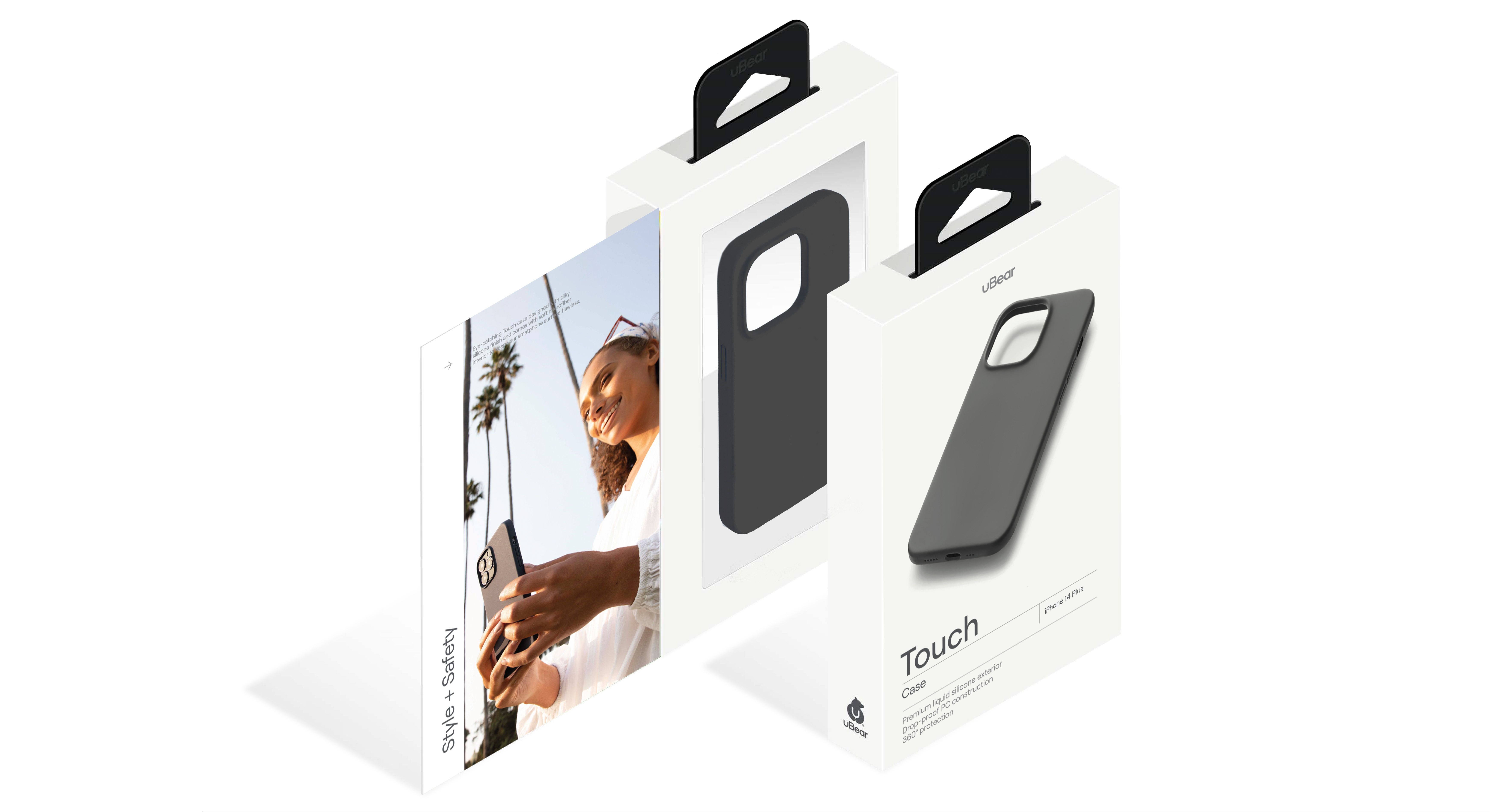 Чехол защитный uBear Touch Case для iPhone 14 Plus, силикон, софт-тач, чёрный