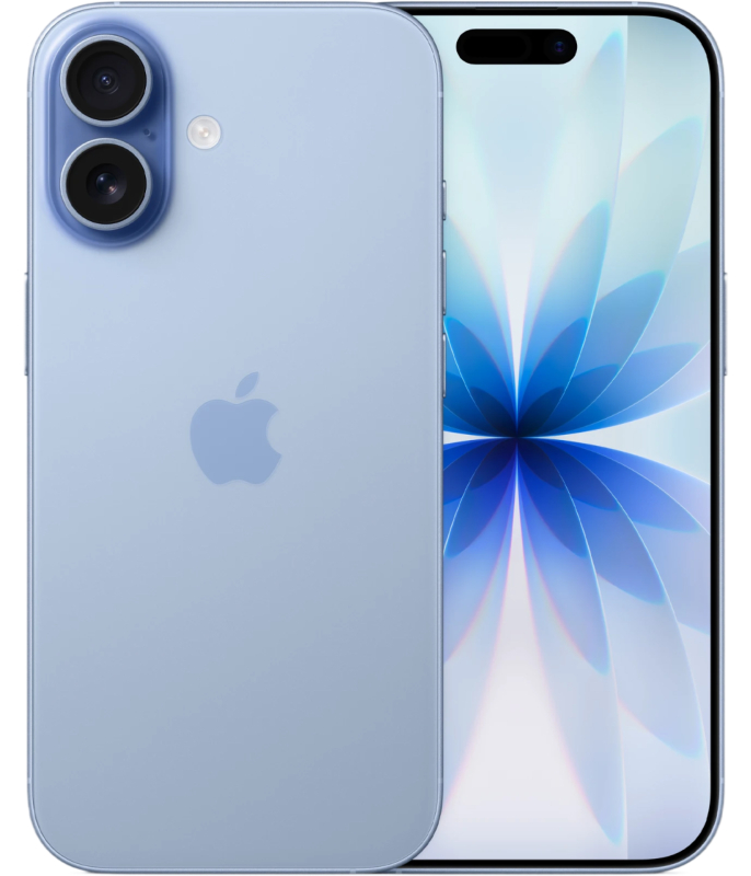 На фото изображено Apple iPhone 17 SIM+eSIM, 256 ГБ, Туманно-голубой