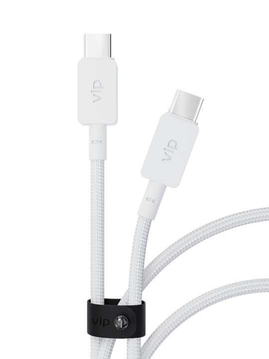 Кабель VLP Nylon Cable USB/C-USB/C, 100 Вт, 2м, белый