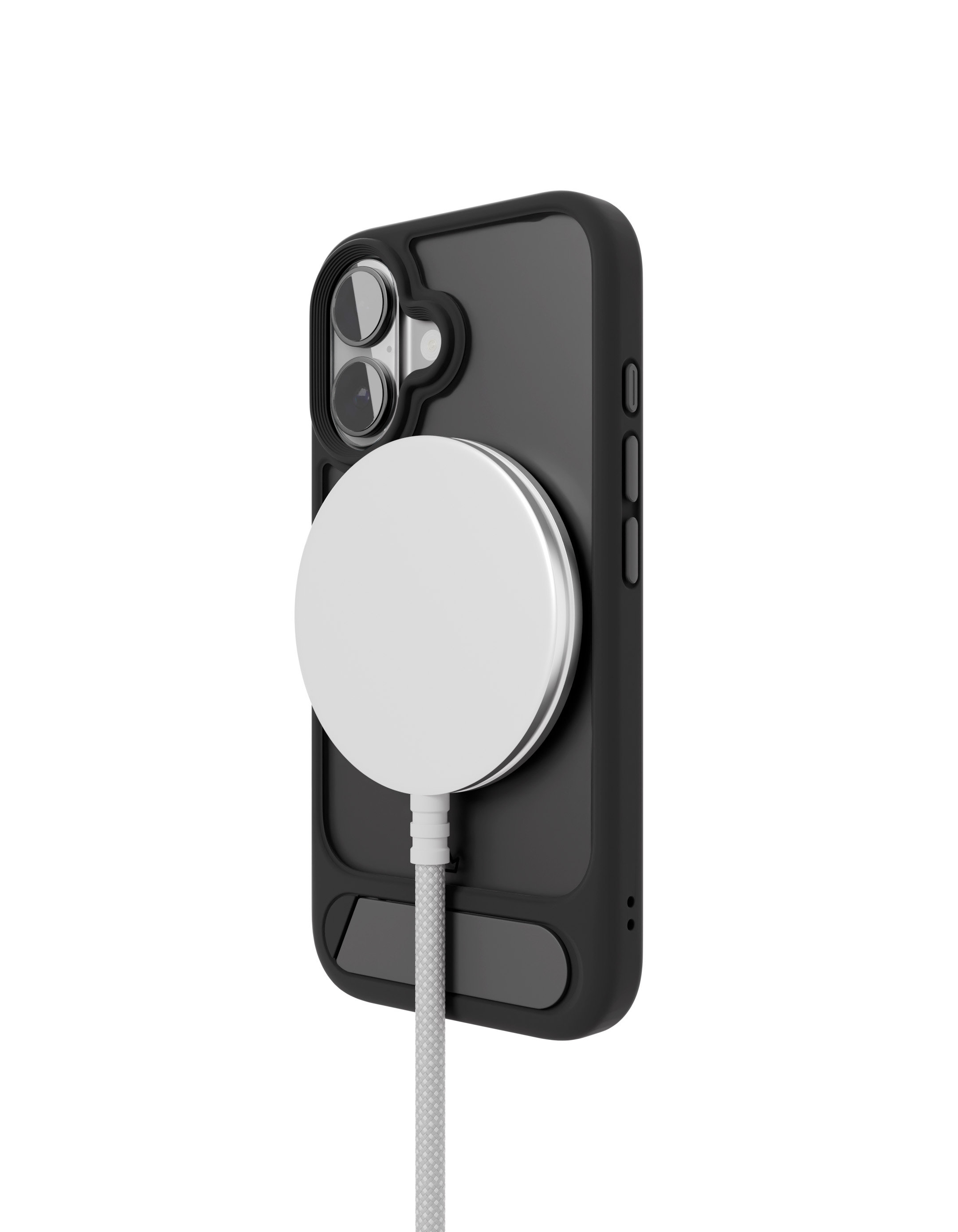 На фото изображено Чехол защитный VLP Reels Case с MagSafe для iPhone 16 Plus, черный
