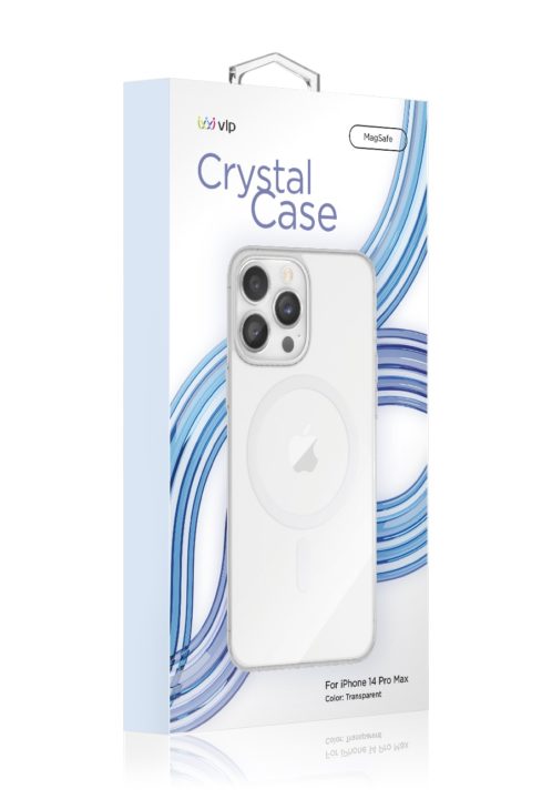 На фото изображено Чехол защитный VLP Crystal case с MagSafe для iPhone 14 Pro Max, прозрачный