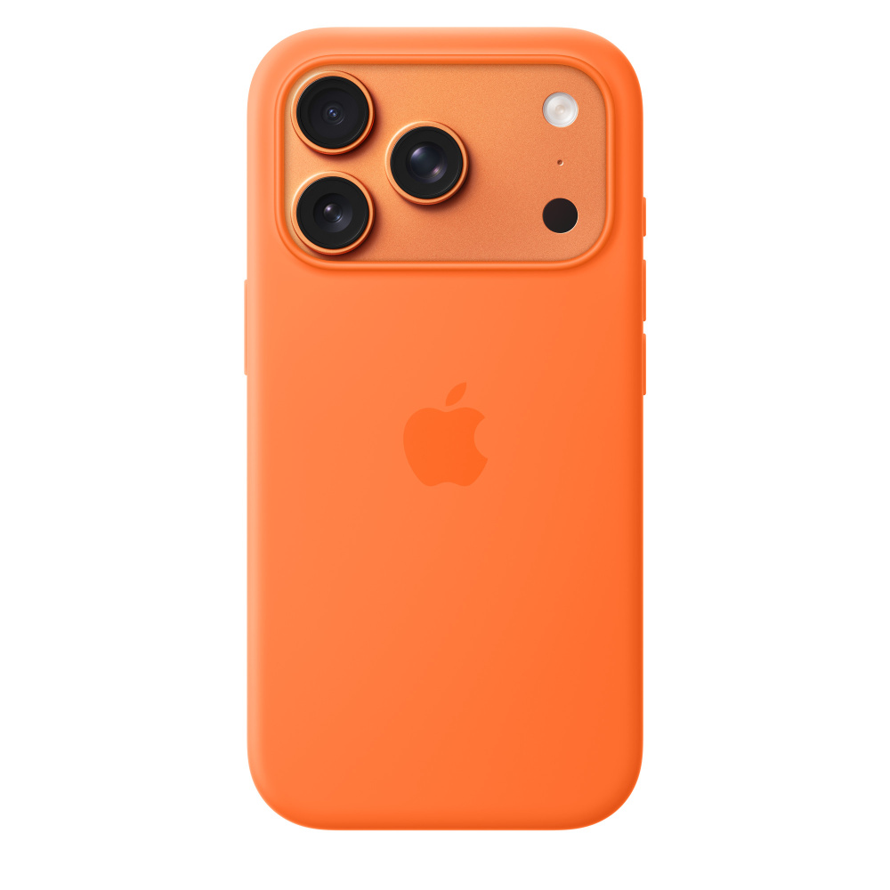 Фото Чехол защитный Apple Silicone Case with MagSafe для iPhone 17 Pro, оранжевый Фото Чехол защитный Apple Silicone Case with MagSafe для iPhone 17 Pro, оранжевый