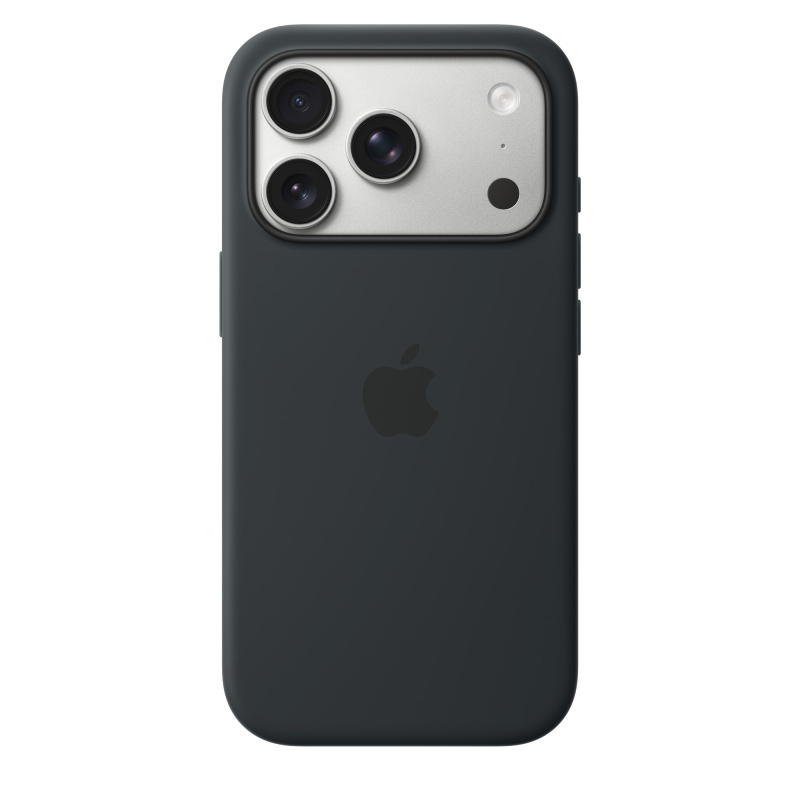 Фото Чехол защитный Apple Silicone Case with MagSafe для iPhone 17 Pro, чёрный На фото изображено Чехол защитный Apple Silicone Case with MagSafe для iPhone 17 Pro, чёрный