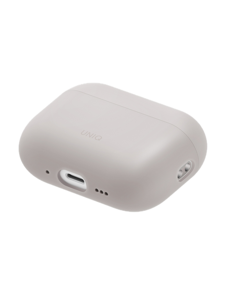 На фото изображено Чехол Uniq LINO для AirPods Pro 3, Ivory Beige
