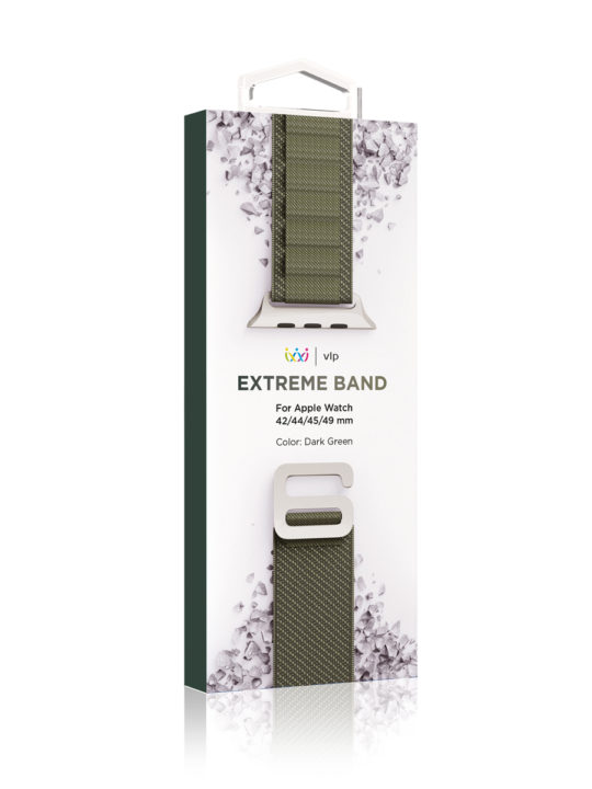 Ремешок нейлоновый VLP Extreme Band для Apple Watch 42/44/45/49mm, темно-зеленый Ремешок нейлоновый VLP Extreme Band для Apple Watch 42/44/45/49mm, темно-зеленый
