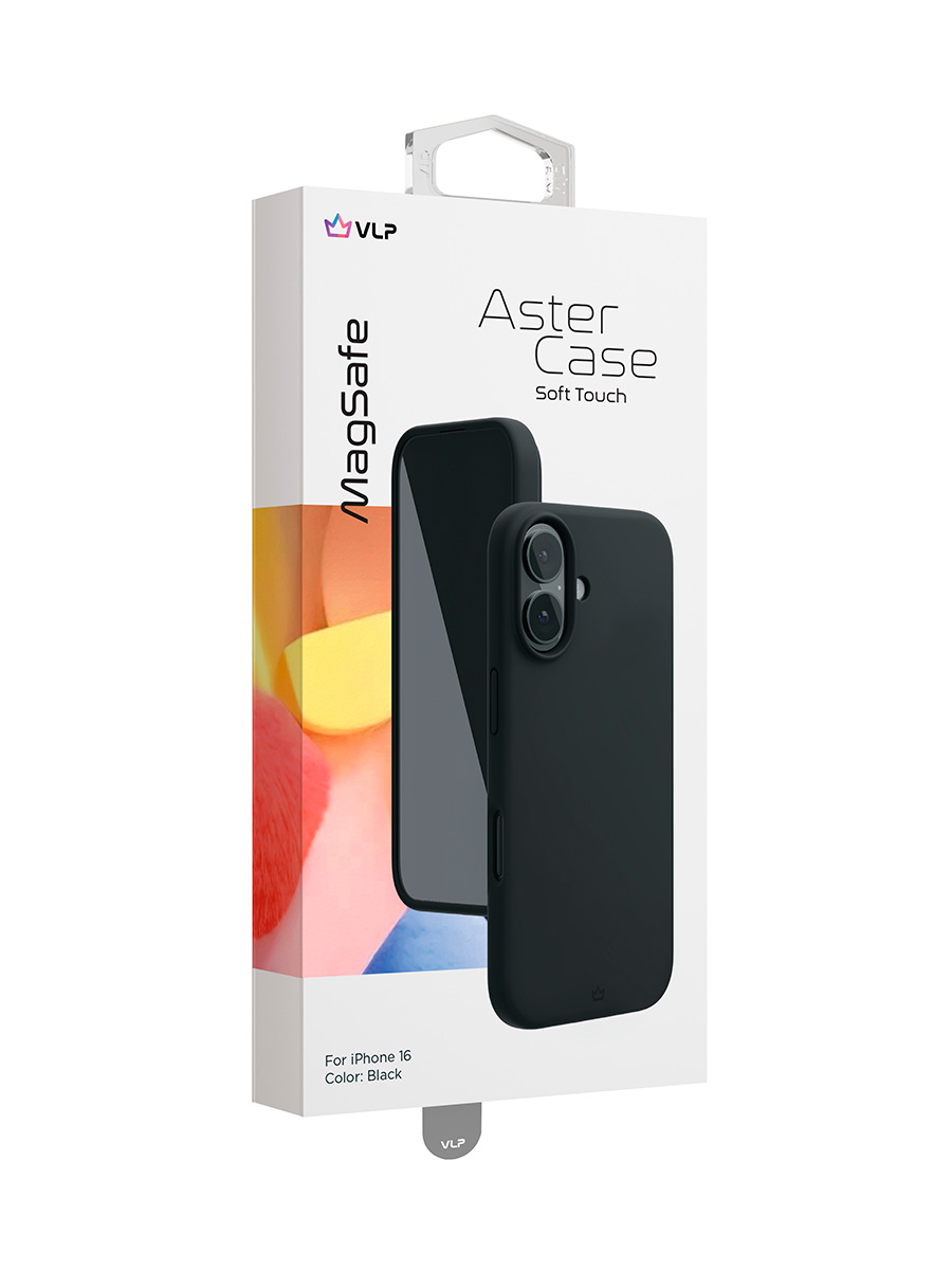 Чехол защитный VLP Aster Case с MagSafe для iPhone 16, черный