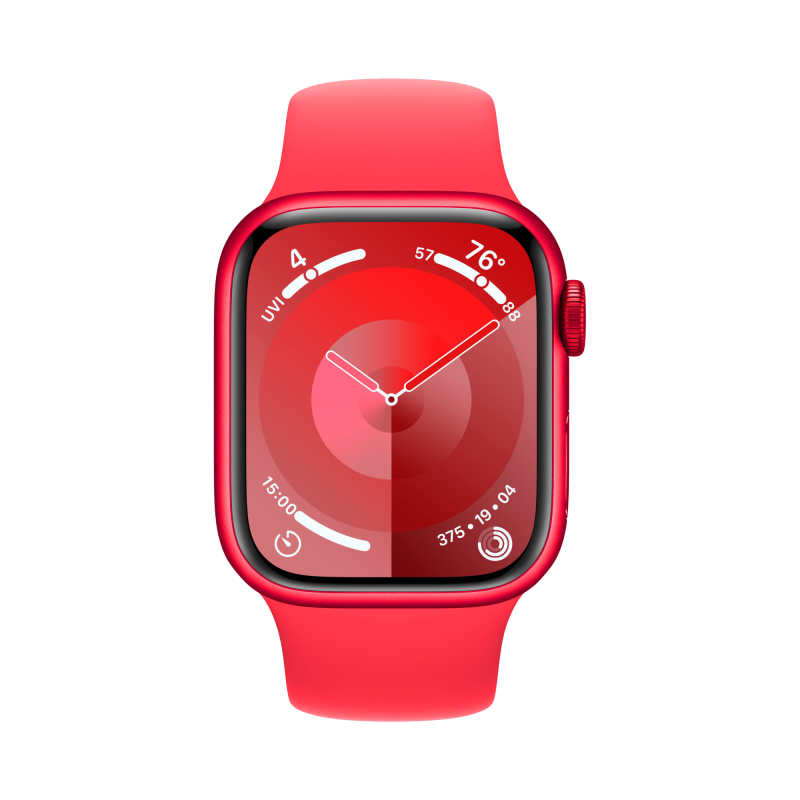 Apple Watch Series 9, 45 мм, корпус из алюминия цвета «(PRODUCT)RED», спортивный ремешок, размер M/L