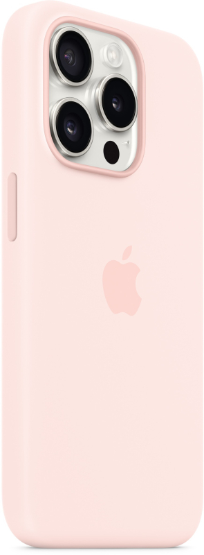 На фото изображено Чехол Apple MagSafe для iPhone 15 Pro, силикон, Розовый
