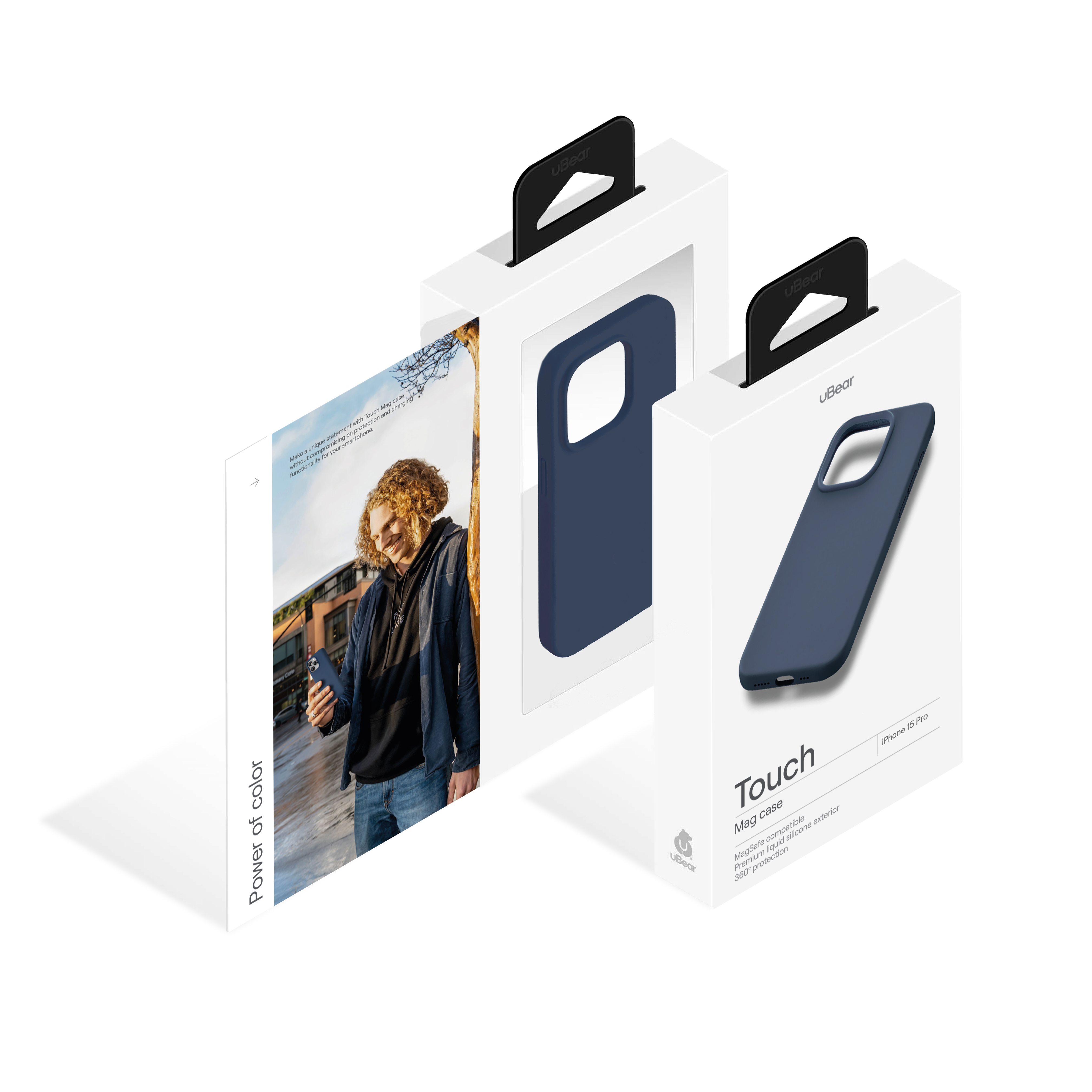 Чехол защитный uBear Touch Mag Case для iPhone 15 Pro, темно-синий