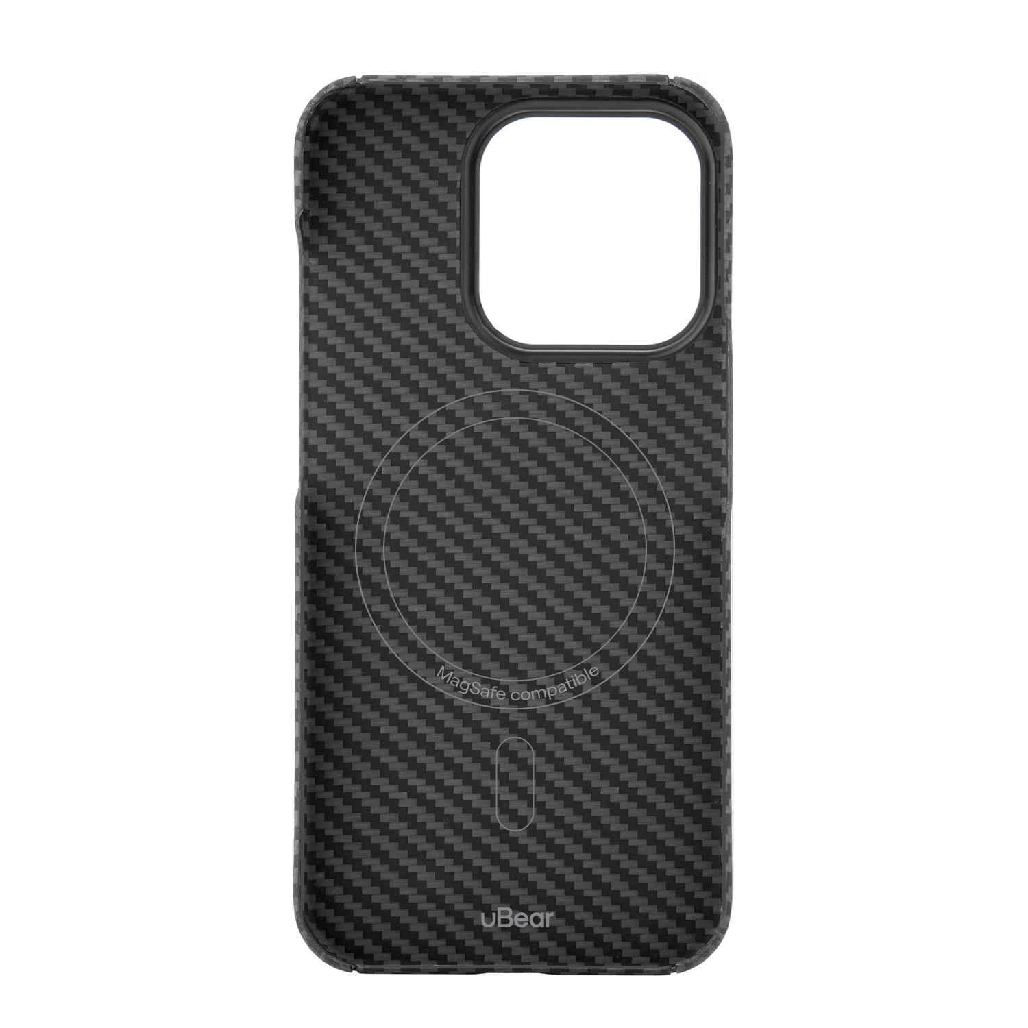 На фото изображено Чехол из арамидного волокна с поддержкой MagSafe uBear Supreme Case для iPhone 15 Pro