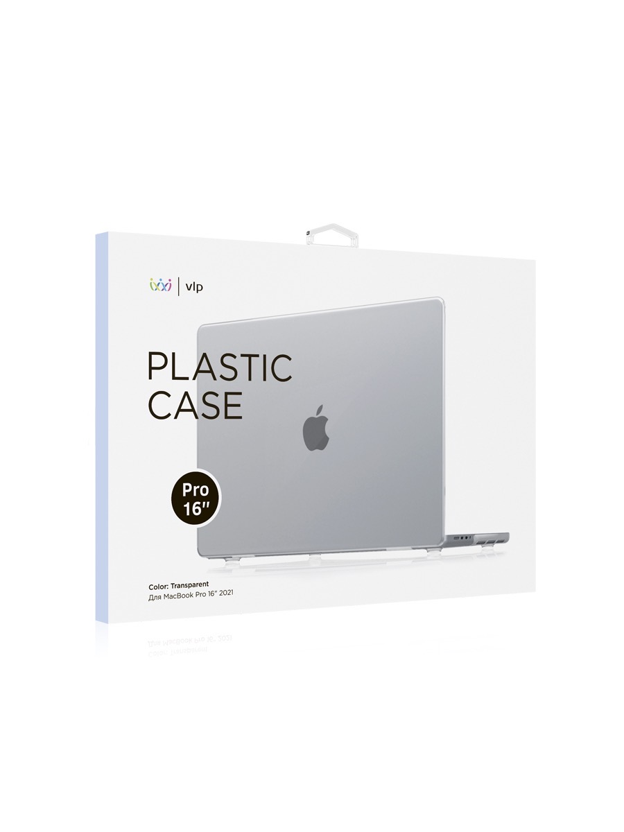 На фото изображено Чехол защитный VLP Plastic Case для MacBook Pro 16" 2021, прозрачный