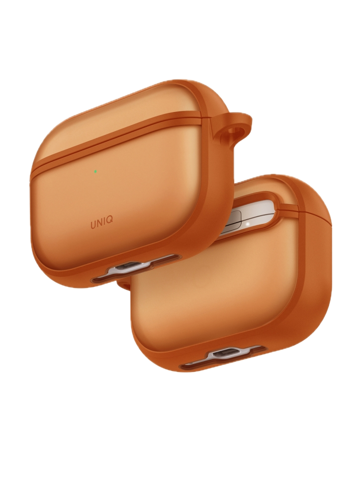 На фото изображено Чехол Uniq Veren для AirPods Pro 3, Sunset Ember
