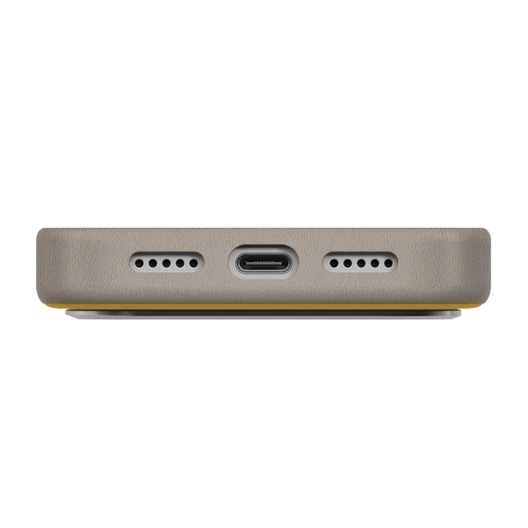 На фото изображено Чехол Uniq Lyden DS Magsafe для iPhone 17 Pro, желтый