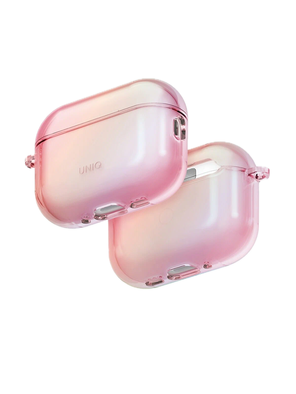 На фото изображено Чехол Uniq Iridescia для AirPods Pro 3, Pink Prism