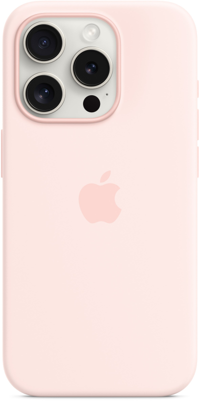На фото изображено Чехол Apple MagSafe для iPhone 15 Pro, силикон, Розовый