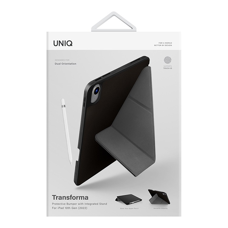 На фото изображено Чехол Uniq Transforma для iPad 10th Gen, черный