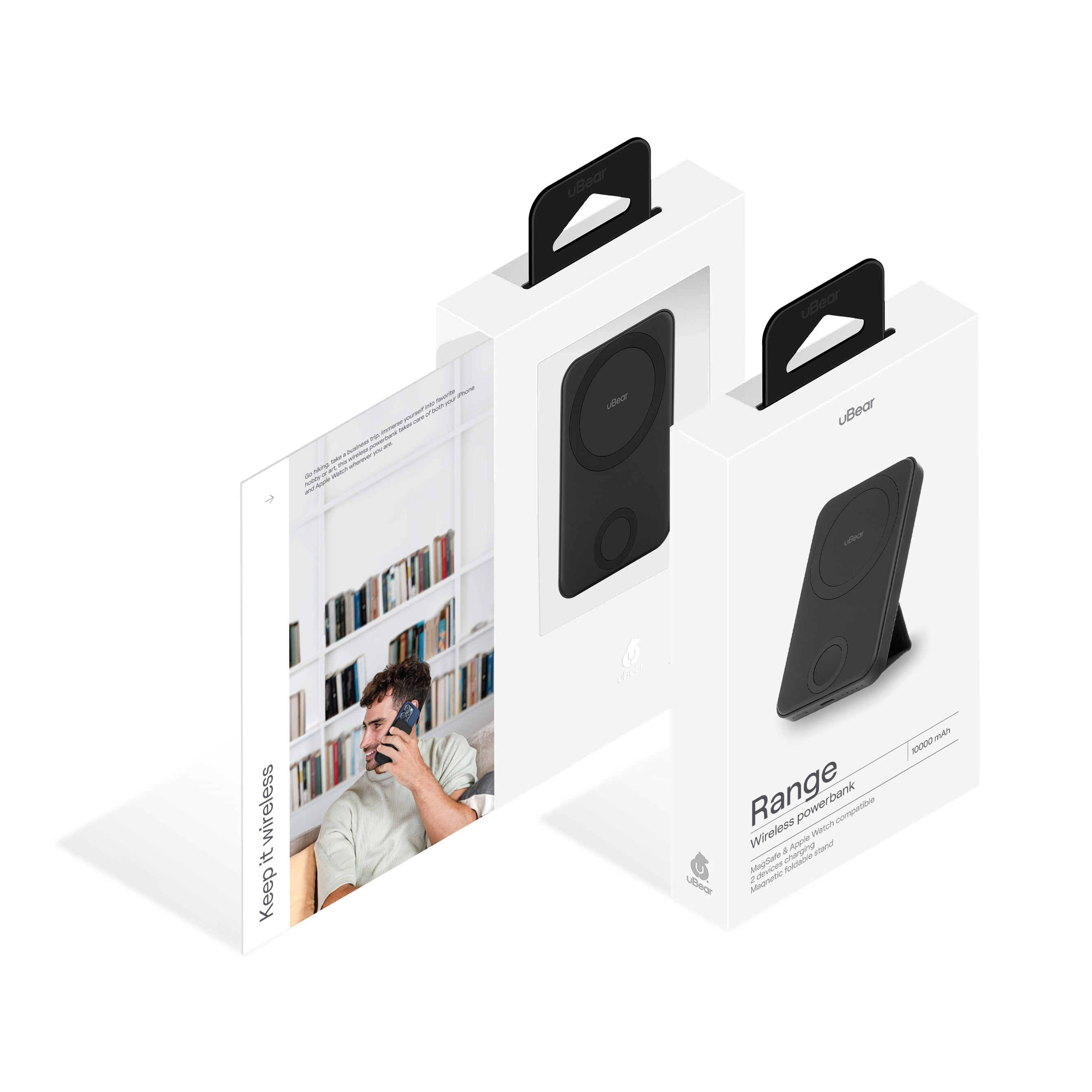 Внешний аккумулятор uBear Range MagSafe, PD, 10000 mAh, черный