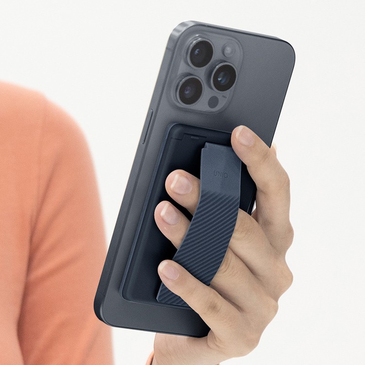 На фото изображено Картхолдер Uniq Heldro ID, Storm Blue