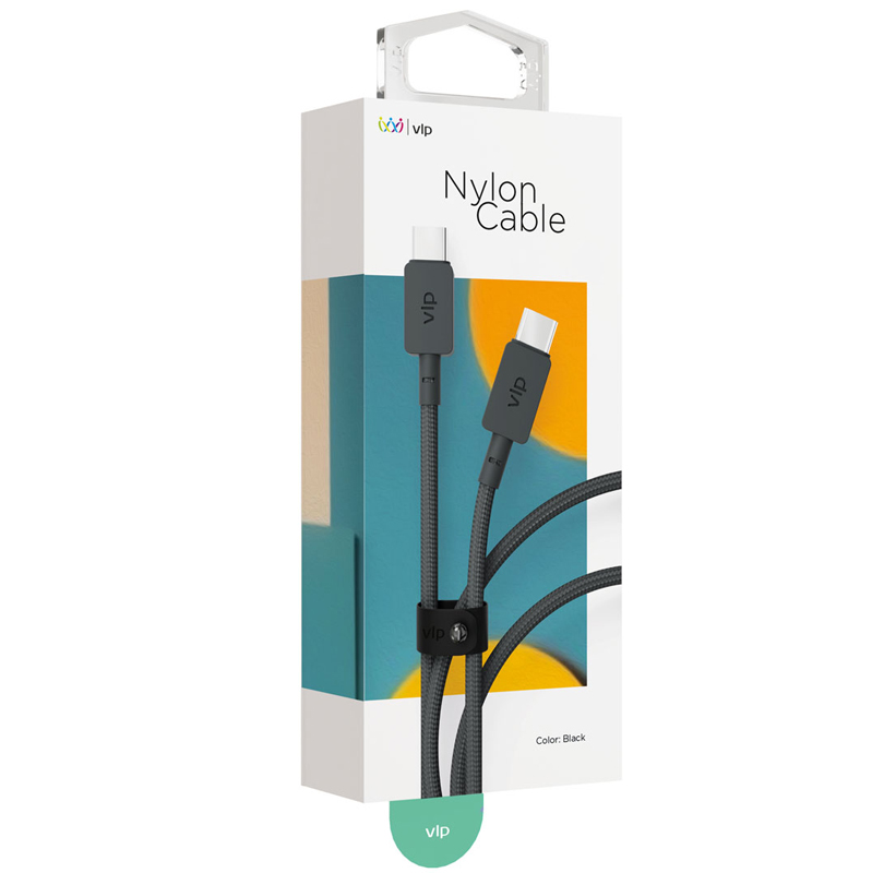 Кабель VLP Nylon Cable USB/C-USB/C, 100 Вт, 2м, черный