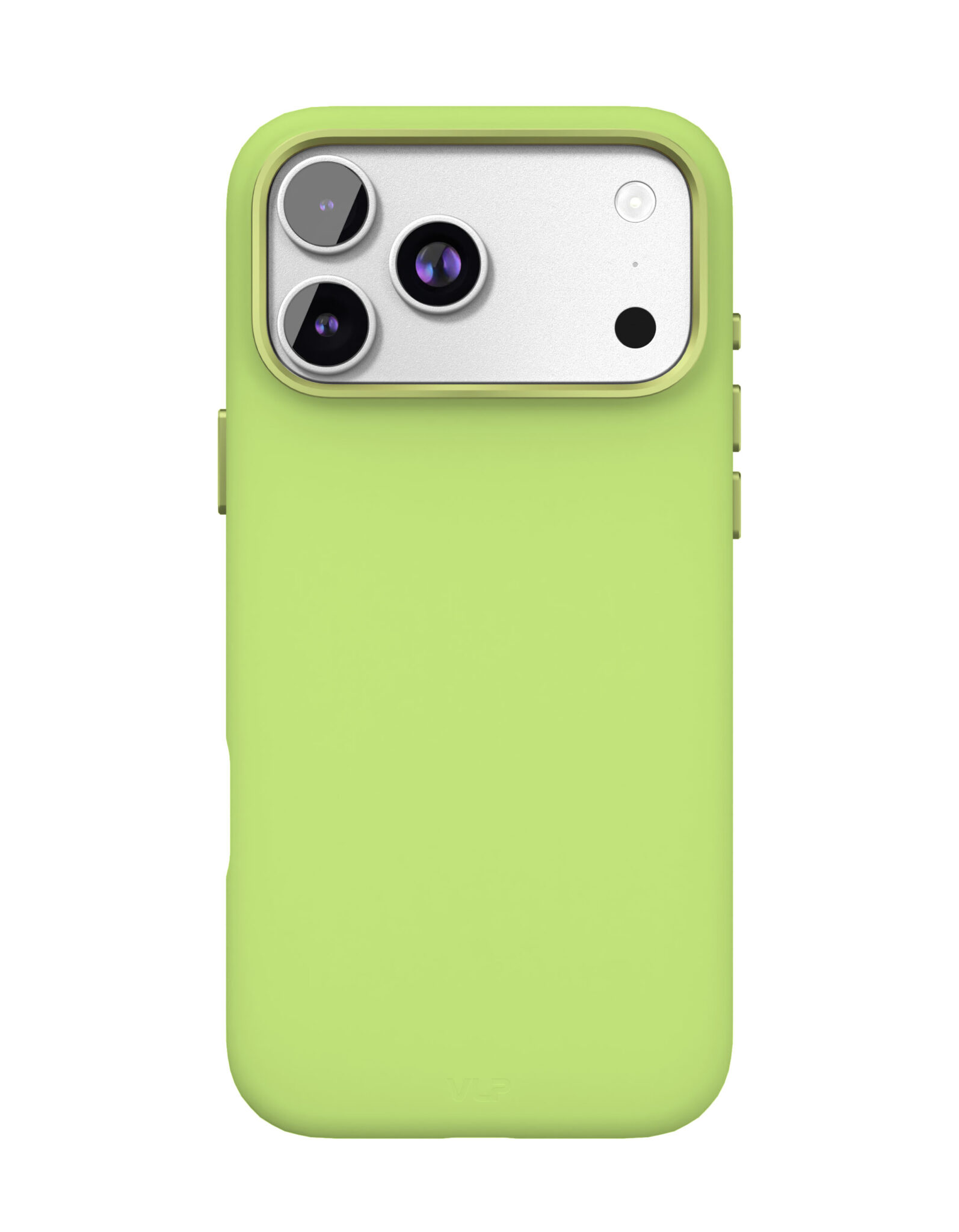 На фото изображено Чехол защитный VLP Aster Pro Case с MagSafe для iPhone 17 Pro Max, лайм